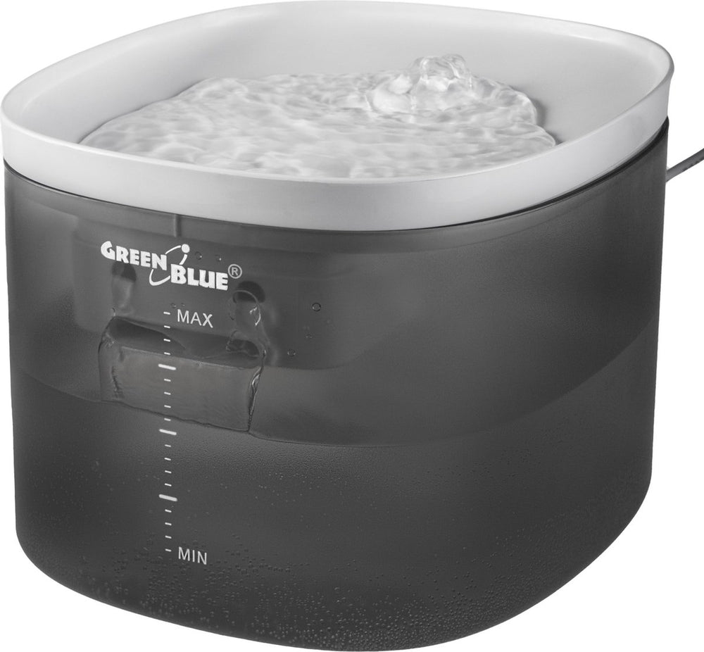 Greenblue - automatische waterdispenser - drinkfontein kat hond - drinkbak voor huisdieren - 3l - usb 5v1a, gb392 - grijs