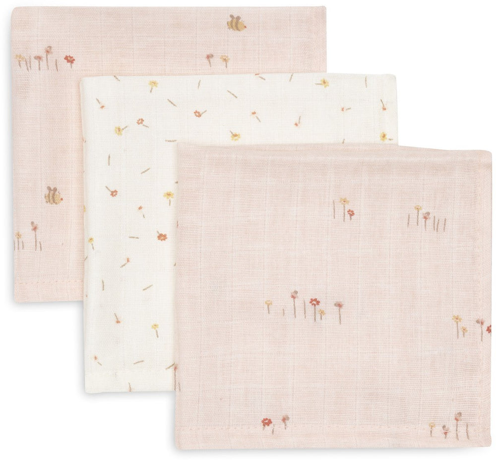 Jollein hydrofiel monddoekje - 31x31cm - pretty picnic - 3 stuks