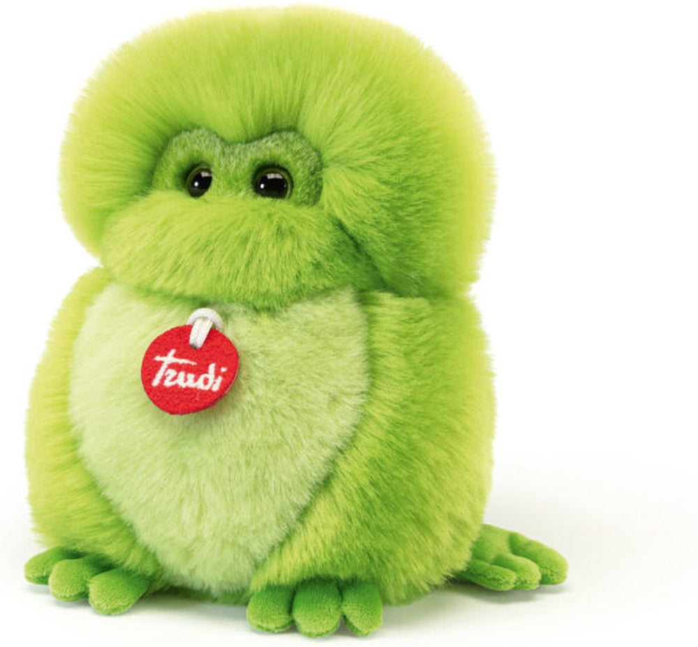 Trudi - fluffies knuffel kikker 19 cm - handgemaakt in italie - hoge kwaliteit pluche knuffel - knuffeldier voor jongens en meisjes - groen - 14x19x13 cm maat s