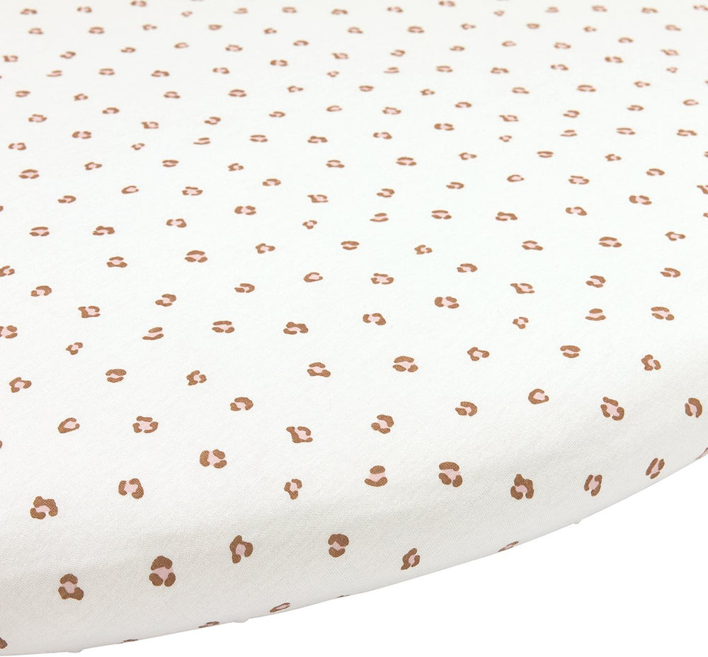 Meyco baby mini panther hoeslaken boxmatras rond - soft pink - 90 95cm