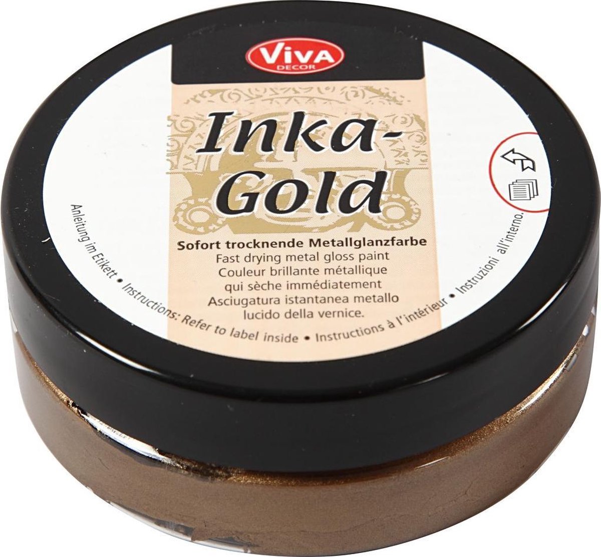 Creativ company inka-gold glanswax - bruin goud, 50ml