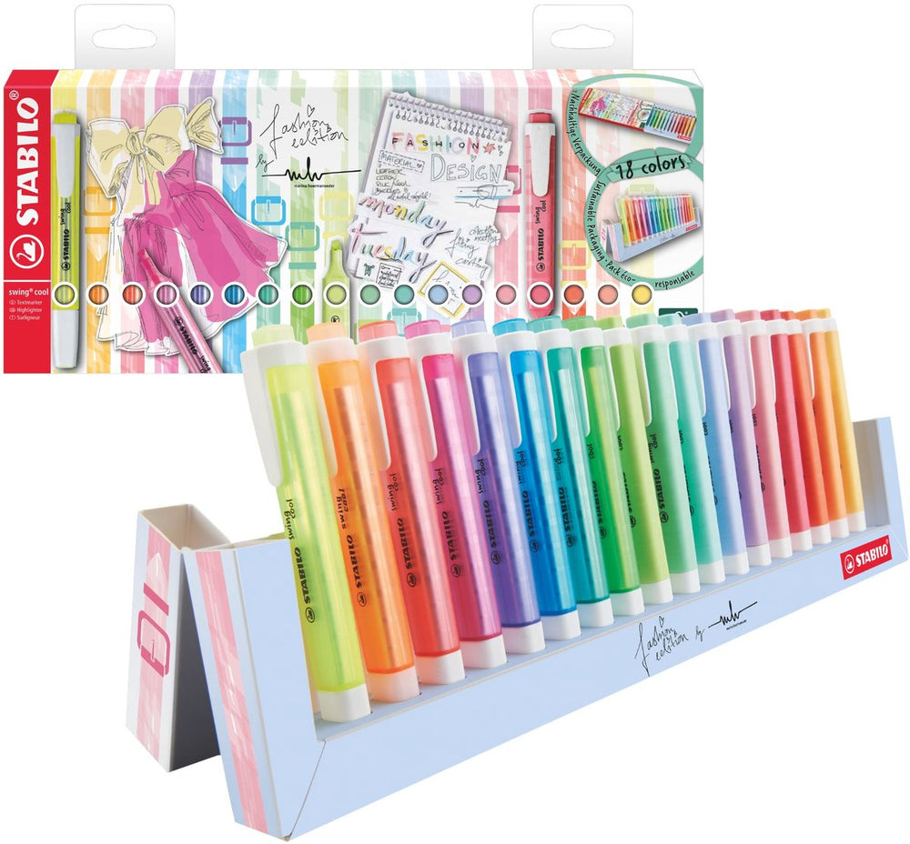 Stabilo swing cool - markeerstift - 18 stuks bureauset