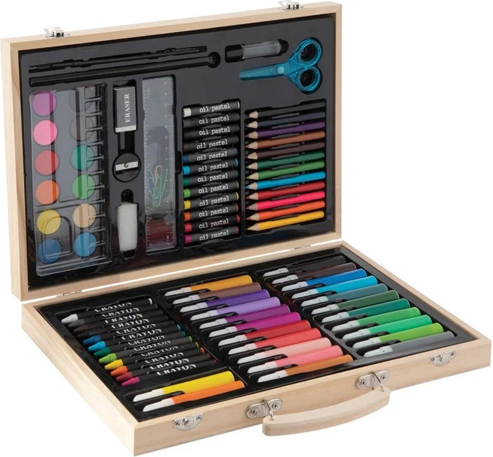 Creatieve ambachtsgroep houten kleurkoffer fsc, 86dlg.