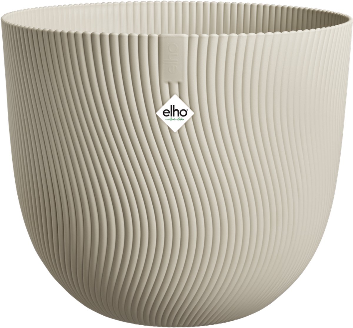 Elho sereh rond 30 - bloempot voor binnen buiten - 100% gerecycled plastic - ø 29.5 x h 25.3 cm - paddenstoel beige