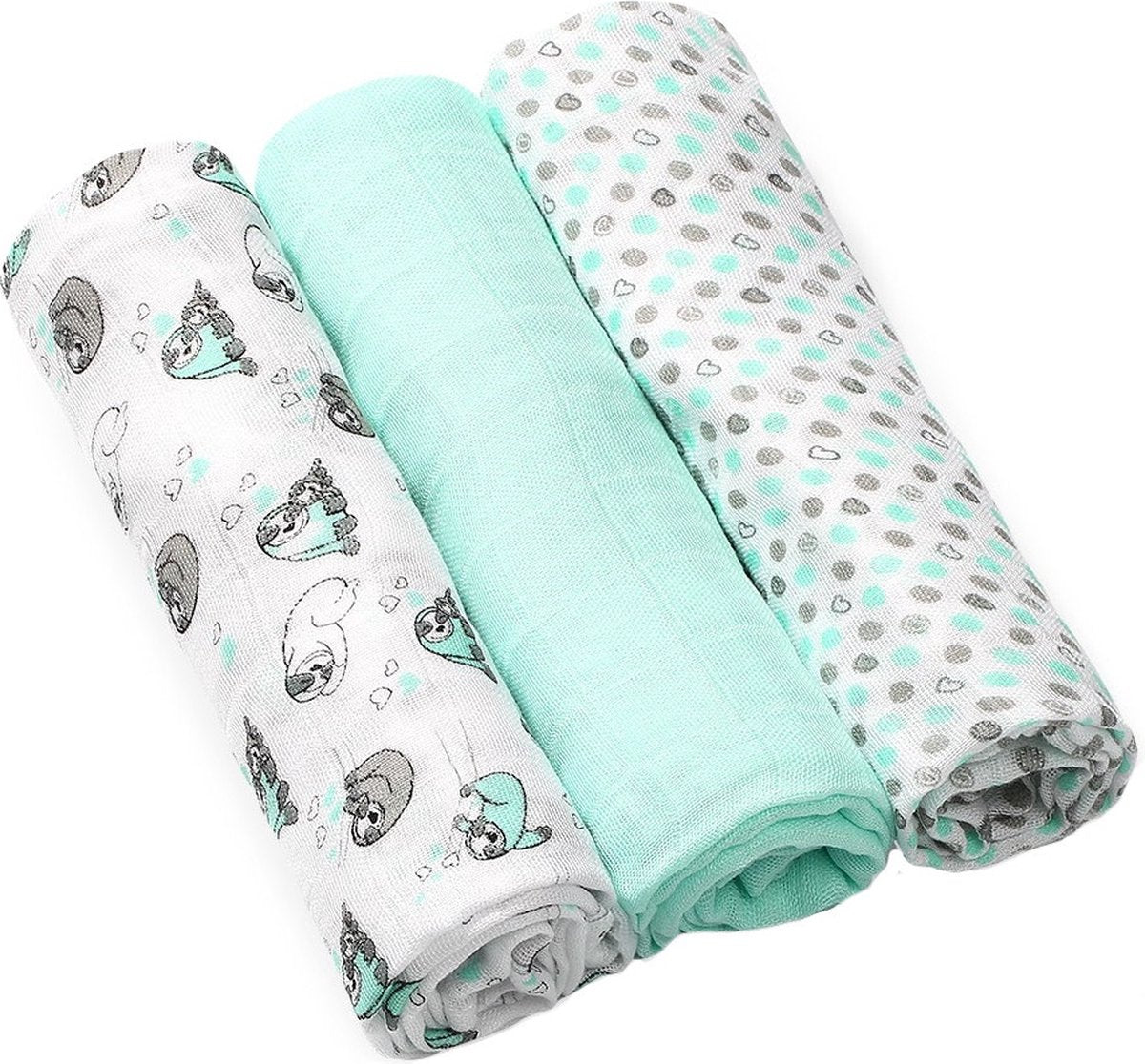 Babyono baby ono bamboo sloth 3 stuks hydrofiel luiers 397 04