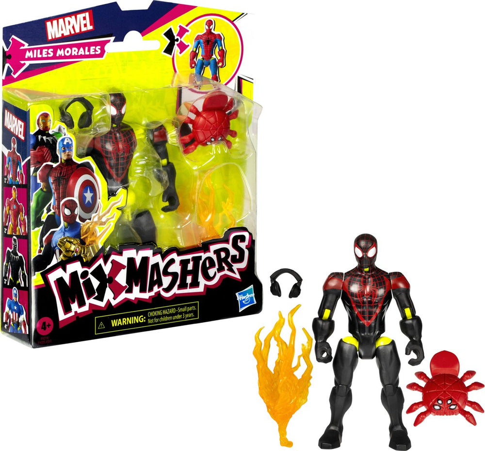 Hasbro spiderman miles morales actiefiguur mixmashers speelgoed.