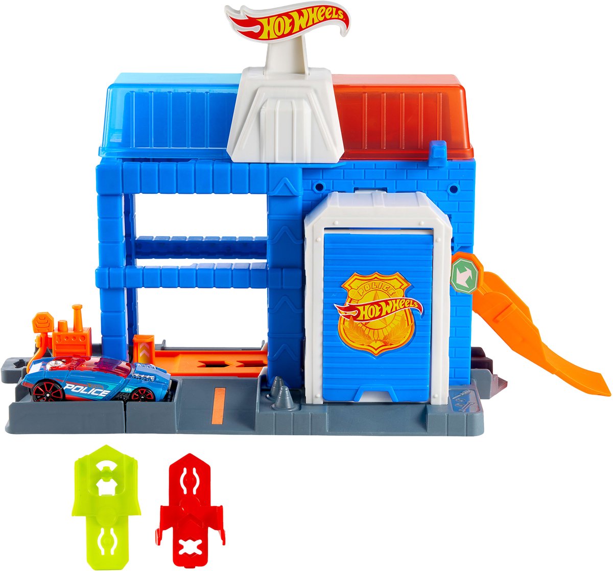 Hot wheels city centrum politietoren speelset speelset - met metalen politieauto