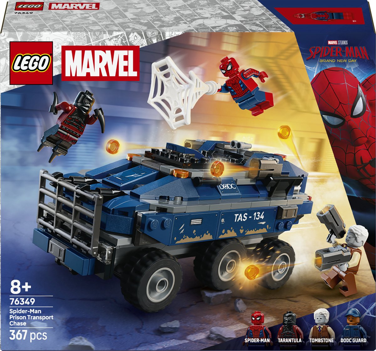 Lego ǀ marvel spider-man achtervolging van gevangenistransport bouwpakket voor kinderen 76349