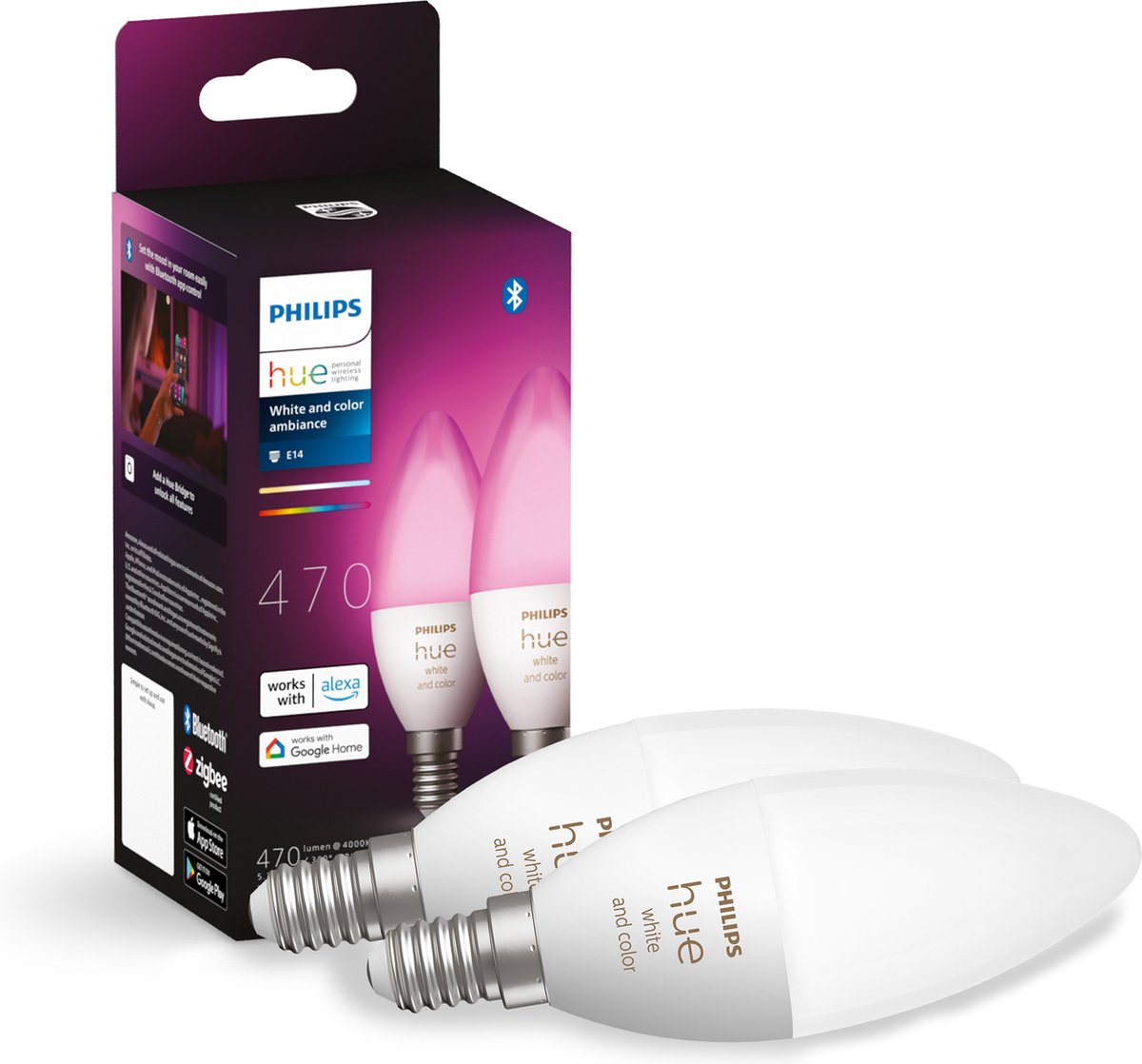Philips Hue Hue White Color E14 Dualpack