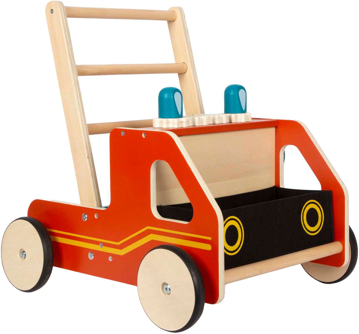 Small foot - houten loopwagen brandweer