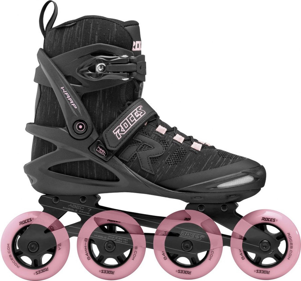 Roces warp thread 84 dames skeelers – 4x84mm wielen – fitness inline skates – zwart roze – maat 38