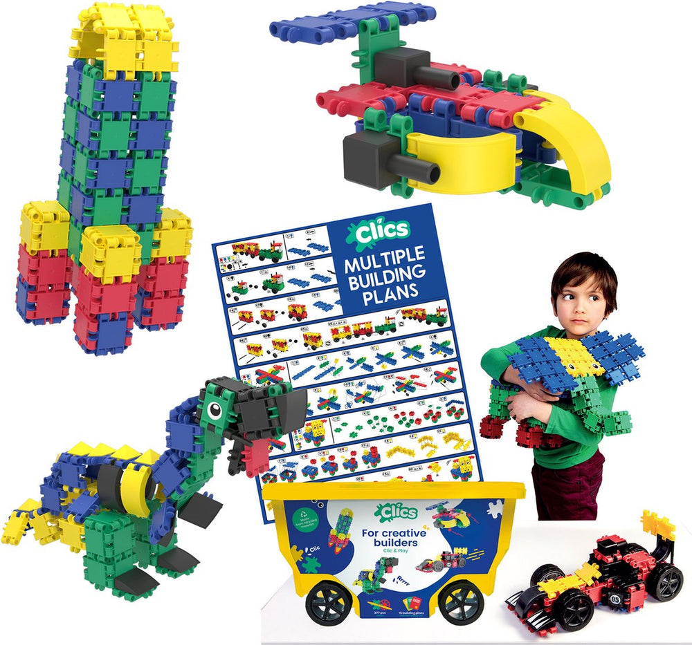 Clics rolbox bouwblokken - bouwset 15in1