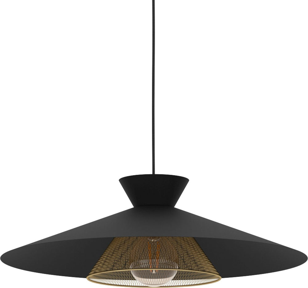 Eglo grizedale hanglamp - e27 - ø 50 cm - zwart|goud - staal