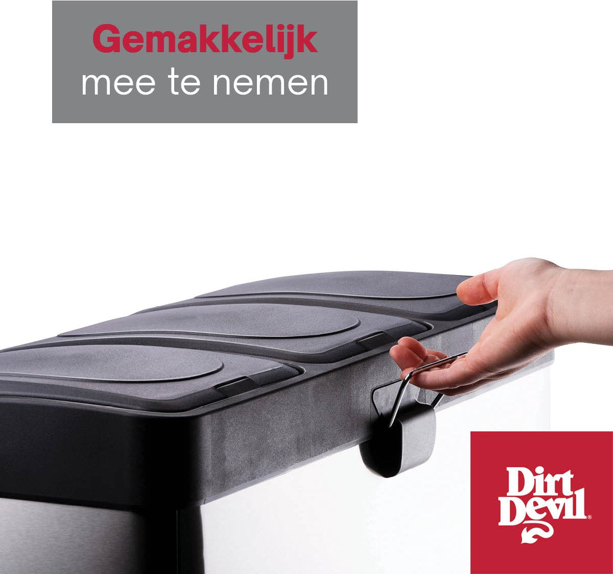 Dirt devil pedaalemmer 3x 15l - prullenbak afvalscheiding - rvs - zilver
