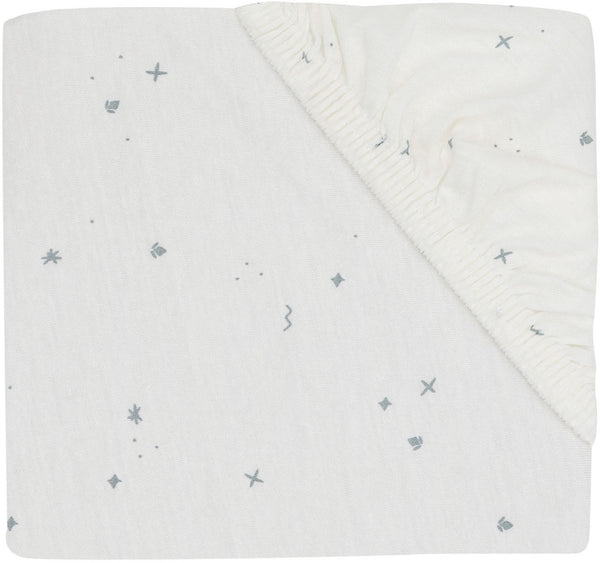 Jollein twinkling hoeslaken ledikant - 60 x 120 cm - jersey - sea green