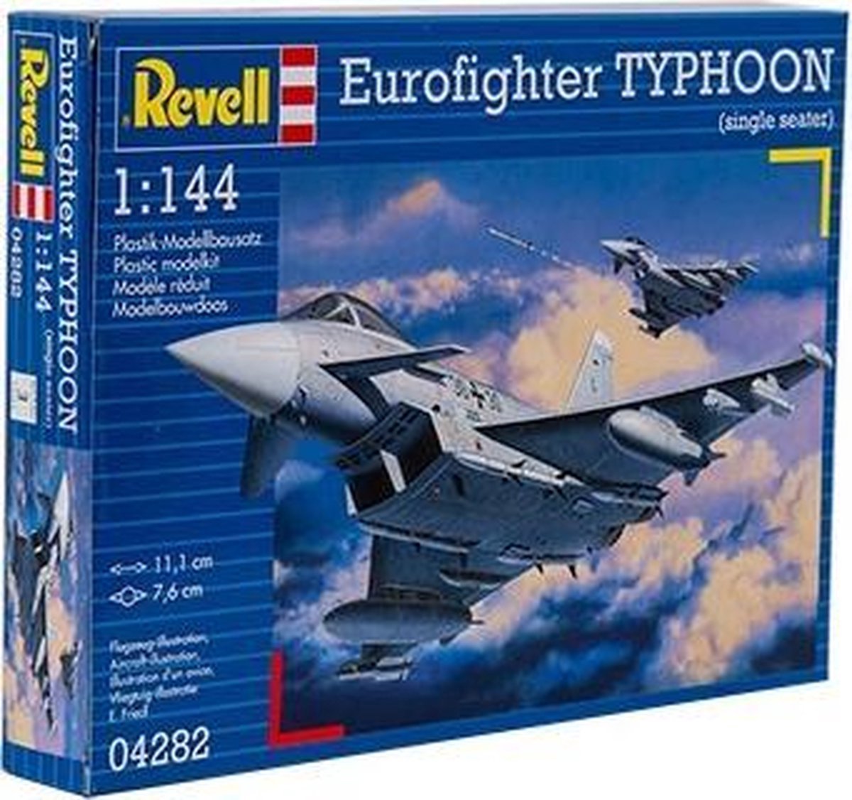 Revell modelbouwpakket vliegtuigen - 04282 eurofighter typhoon - single seater - europees gevechtsvliegtuig plastic - 1:144 - modelbouw