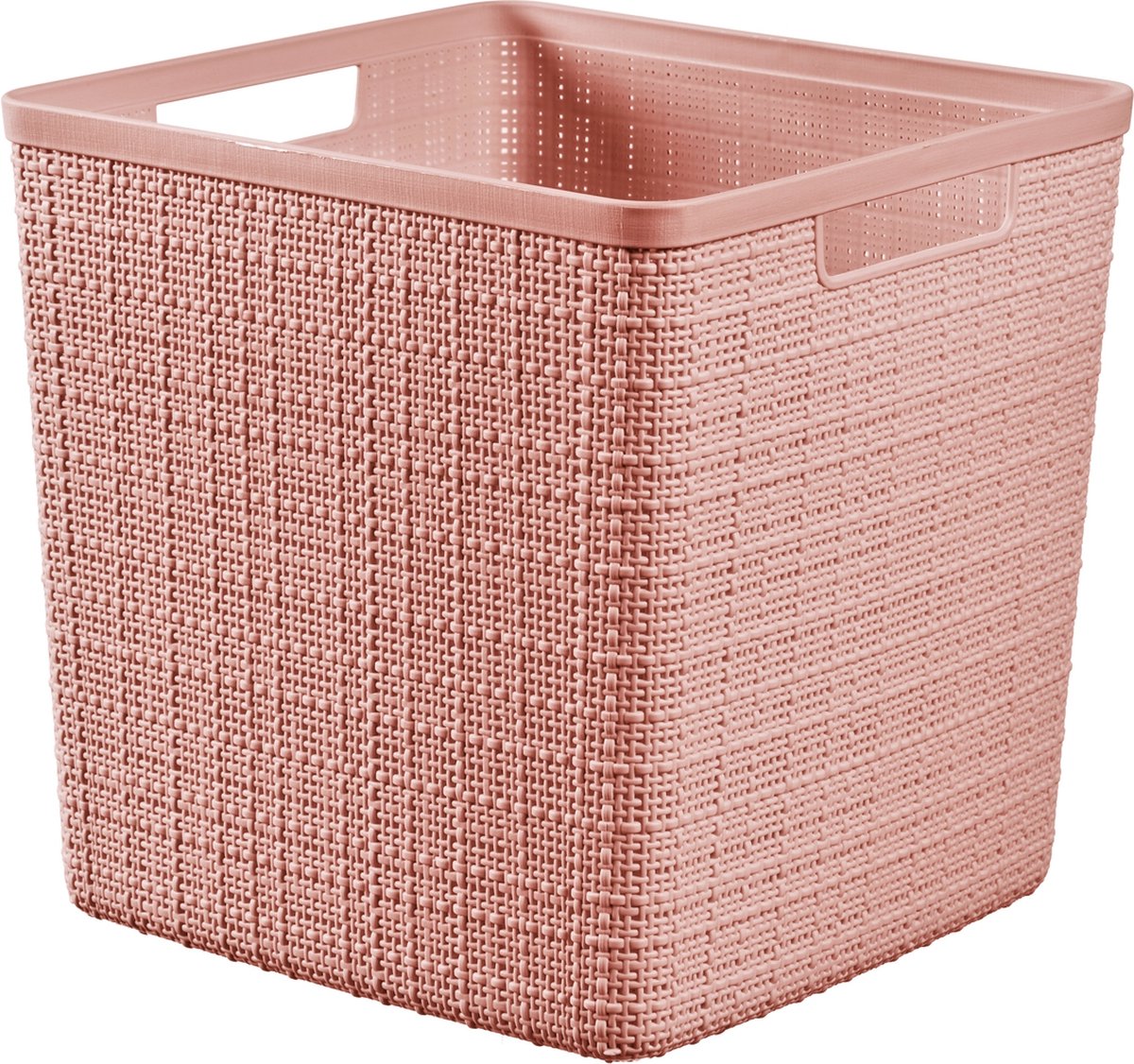 Curver jute opbergmand cube - 17 liter - 270x280x280mm - roze