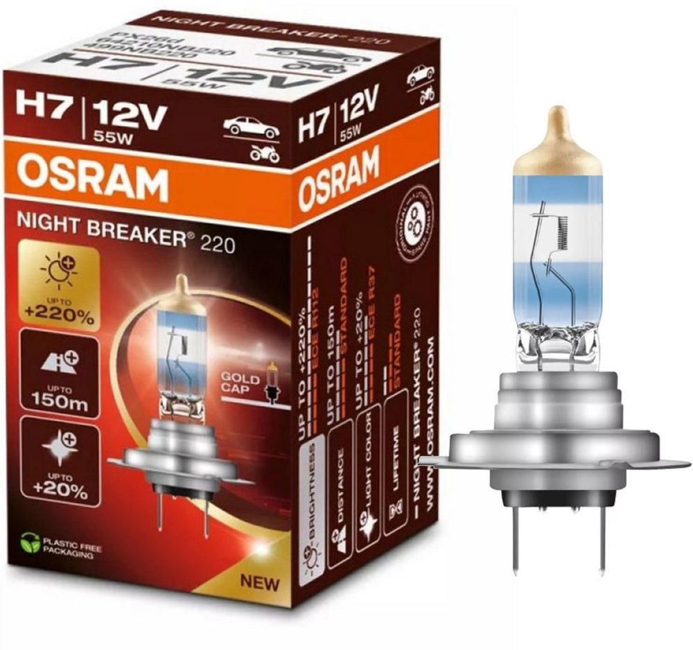 Osram night breaker serie - halogeen autolamp - 220% helderder licht - h7 - lange reikwijdte
