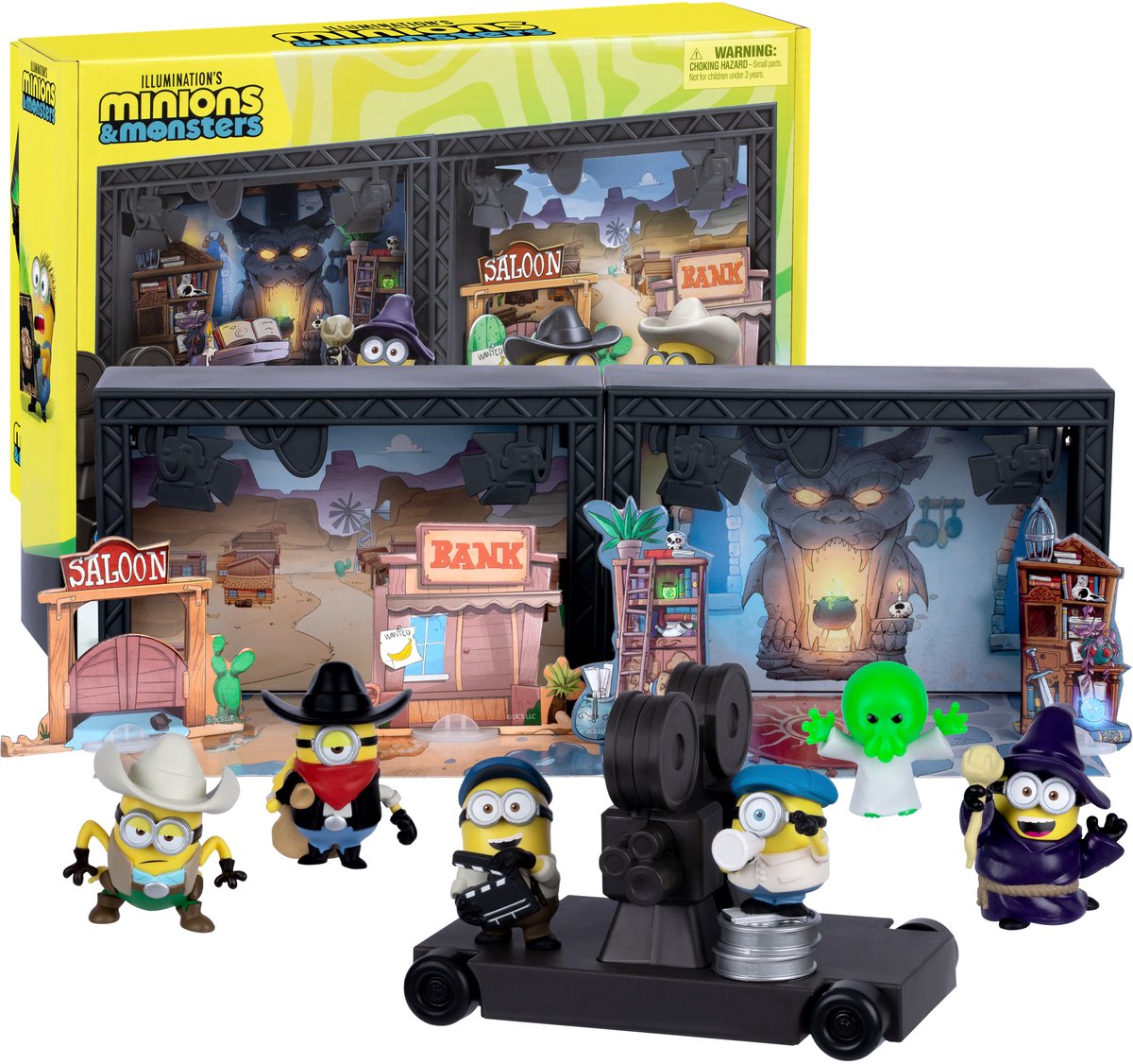 Moose toys minions monsters - grote studioterrein met 2 filmstudio's - incl. 6 minions figuurtjes