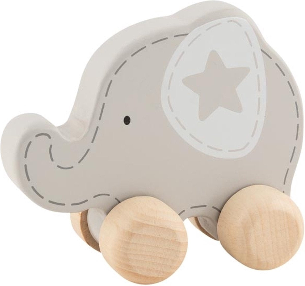 Goki houten duwfiguur olifant