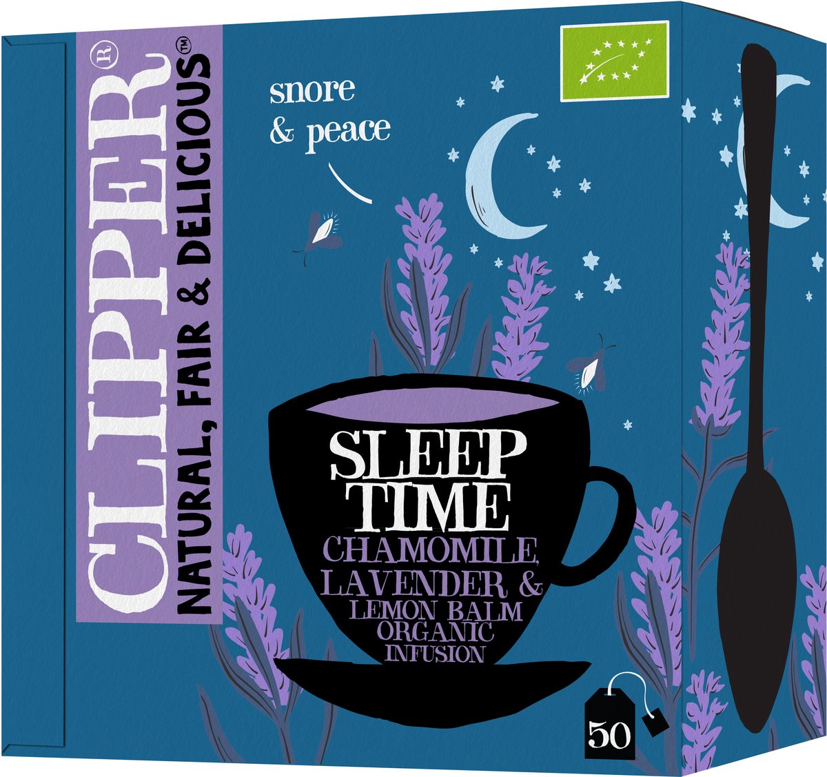 Clipper thee clipper - biologische thee - sleep time - kamille lavendel - 4 x 50 theezakjes
