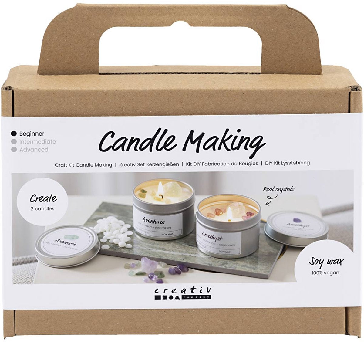 Creativ company cc mini hobbyset kaarsgieten sojakaars met kristallen