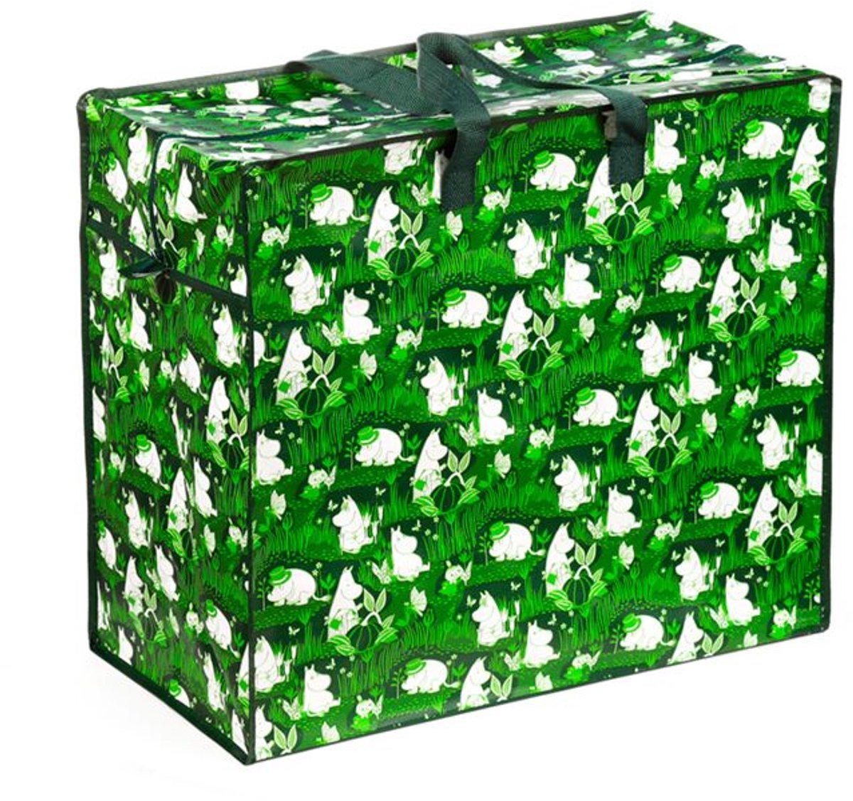 Puckator grote boodschappentas met rits waszak opbergtas - moonin garden life - 48x55x28cm