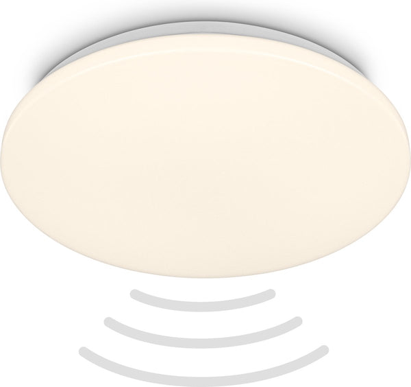 Briloner - led badkamerlamp - badkamerverlichting met bewegingsmelder - warm wit licht - ø35 x 5.5 cm - wit