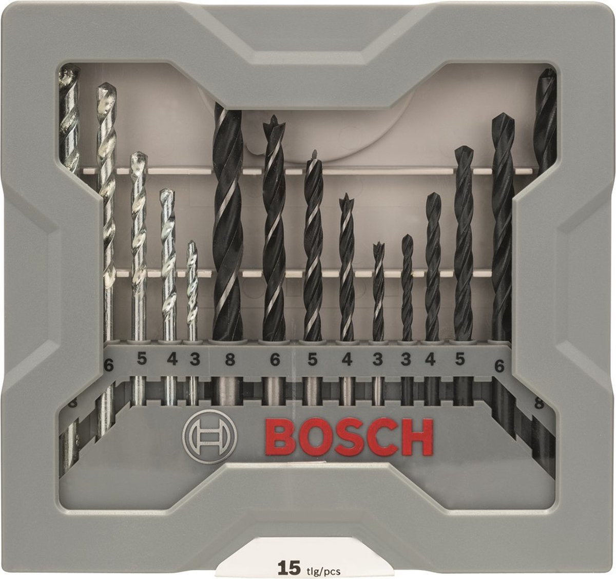 Bosch borenset - 15 delig bestaande uit 5 metaalboren, 5 steenboren en 5 houtboren