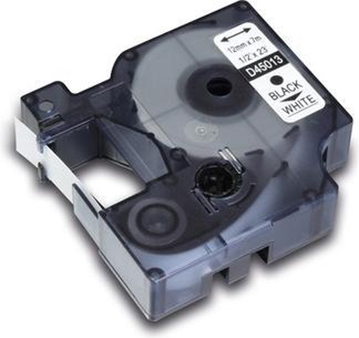 Kangaro tapecassette - compatible dymo 45013 zwart wit - k-145013