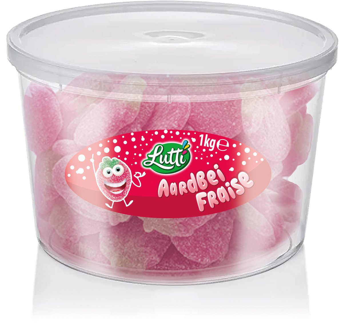 Lutti - aardbei - snoepjes - silo - 1kg