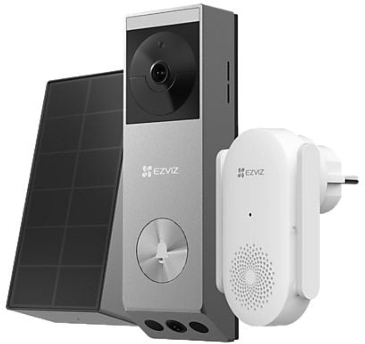 Ezviz ep3x pro + ch1 dubbellens batterij deurbel kit – inclusief bel zonnepaneel – 32gb emmc opslag – kleurnachtzicht – pakketdetectie – draadloos ip65