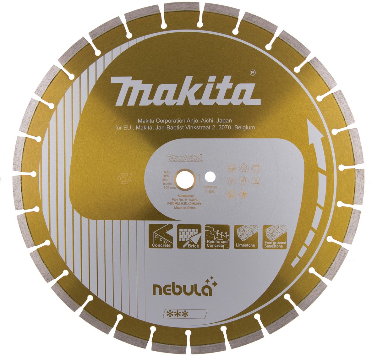 Makita b-54069 diamantschijf 400x25,4x3,4mm oranje