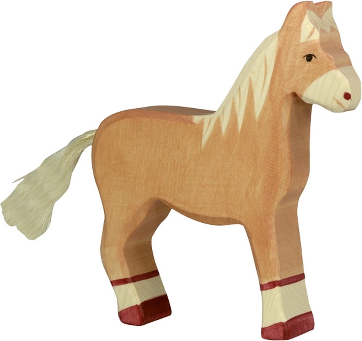 Holztiger houten paard lichtbruin