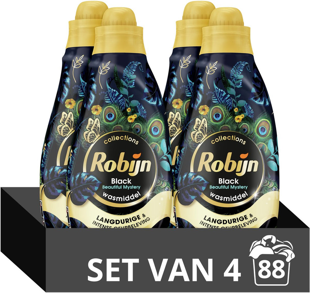Robijn klein krachtig collections vloeibaar wasmiddel - beautiful mystery - 4 x 22 wasbeurten - voordeelverpakking