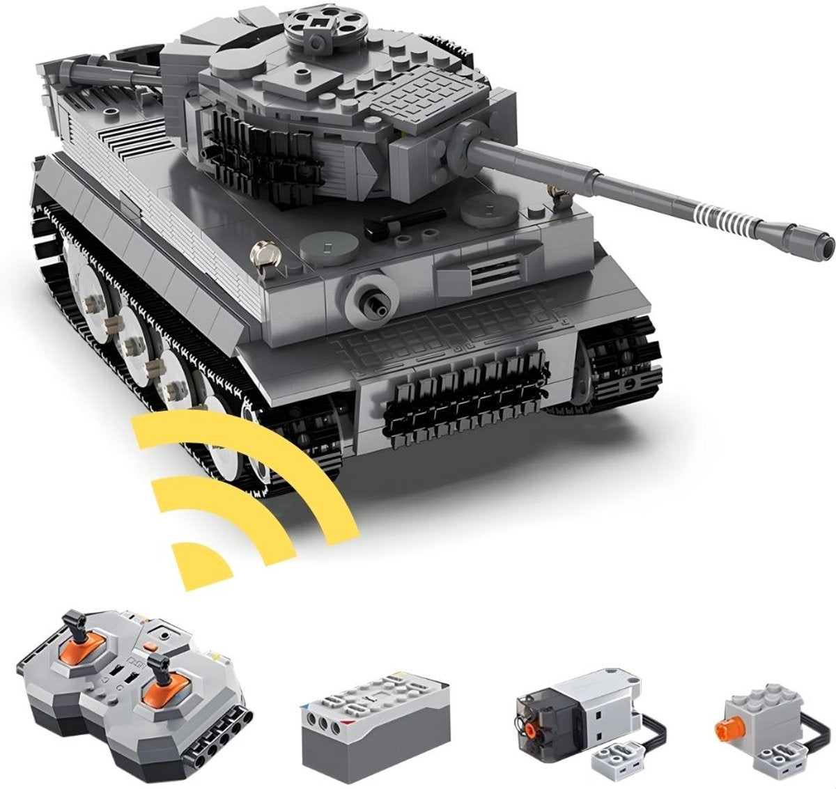 Cada bricks c61071w rc tiger tank bouwset | ww2 army constructie modelbouw | educatief militair leger speelgoed bouwpakket voor kinderen volwassenen | radiografisch bestuurbare auto | accu niet geschikt voor lego | bouwdoos met 925 bouwstenen