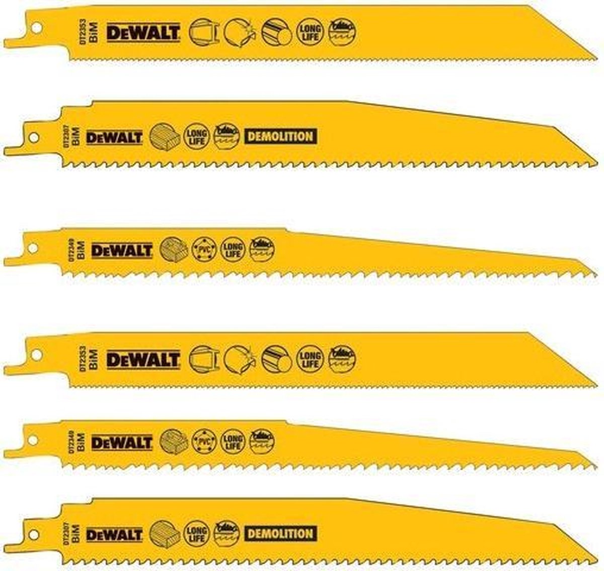 Dewalt accessoires dewalt dt2350-qz - reciprozaagblad - 305mm - bi-metaal - hout en metaal