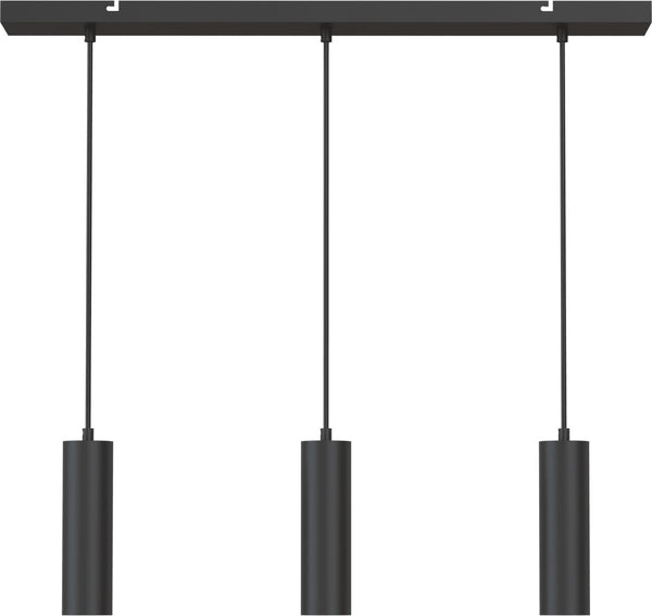 Calex hanglamp - gu10 - 3-lichts - plafondlamp - mat zwart - eetkamer - keuken - eettafel - excl. lichtbron