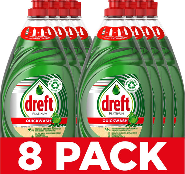 Dreft platinum quickwash vloeibaar afwasmiddel - original - voordeelverpakking 8 x 780 ml