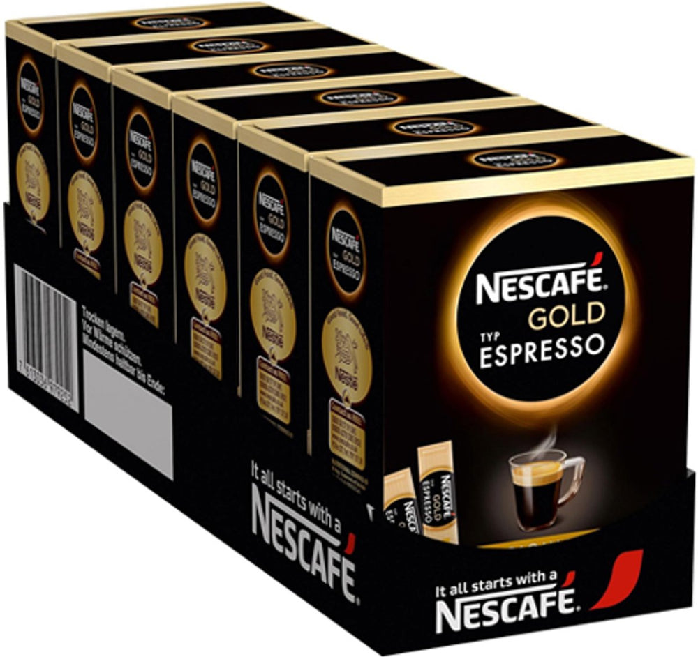 Nescafé gold espresso oploskoffie - 6 doosjes x 25 zakjes
