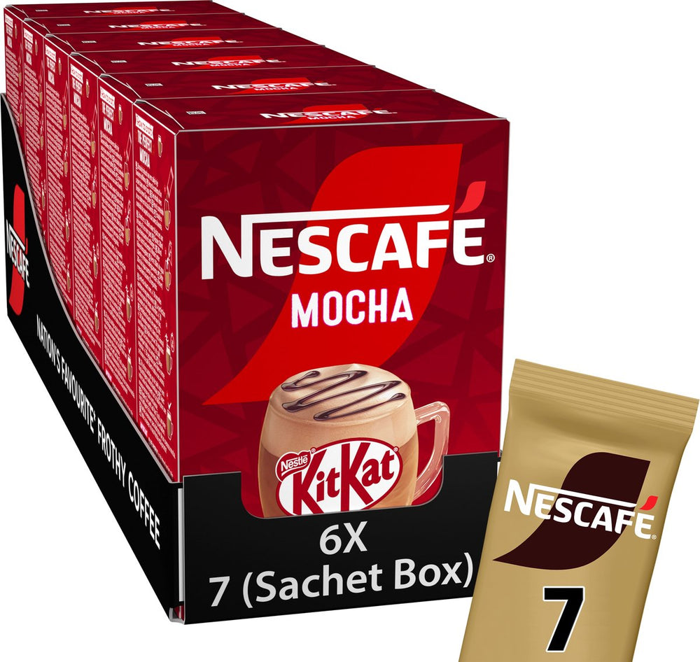 Nescafé mocha kitkat oploskoffie - 6 doosjes x 7 zakjes