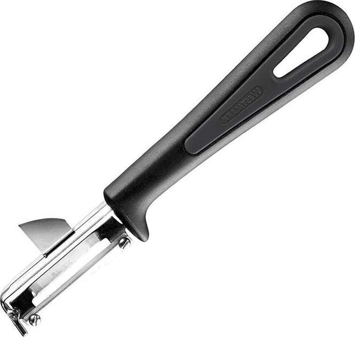 Westmark universele dunschiller pendelschiller met snijder, voor linkshandigen, zacht, roestvrijstalen mes, zwart, 28032270