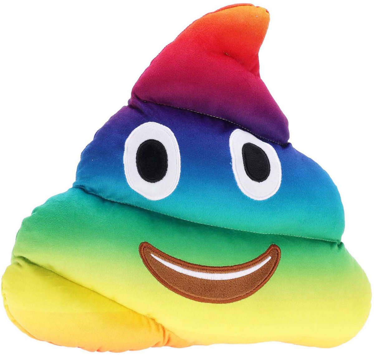 Koopman kussen drolvorm regenboogkleuren decoratie voor kinderen.