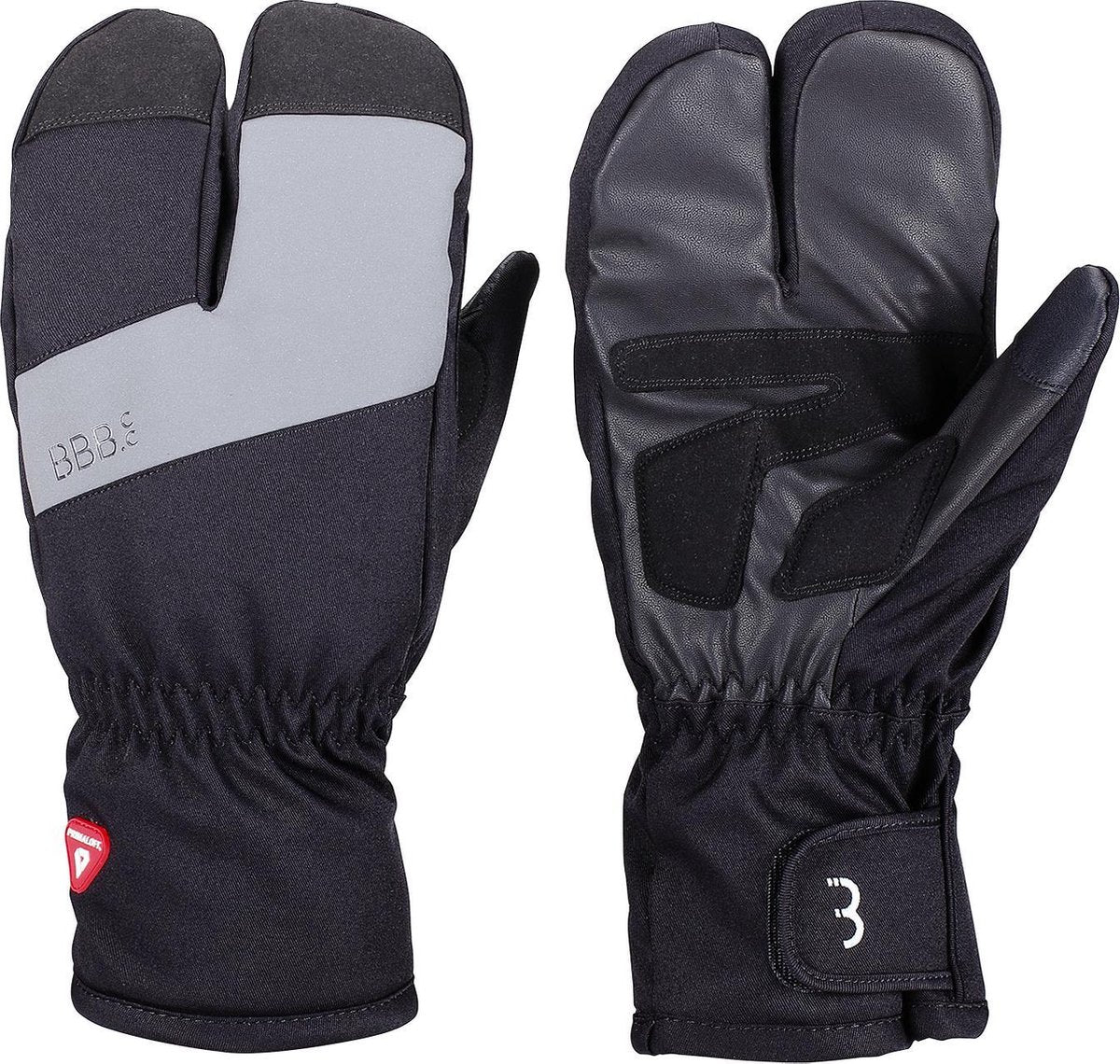 Bbb cycling subzero 2 x 2 fietshandschoenen winter - thermo fiets handschoenen waterdicht winddicht - zwart - maat l - bwg-35
