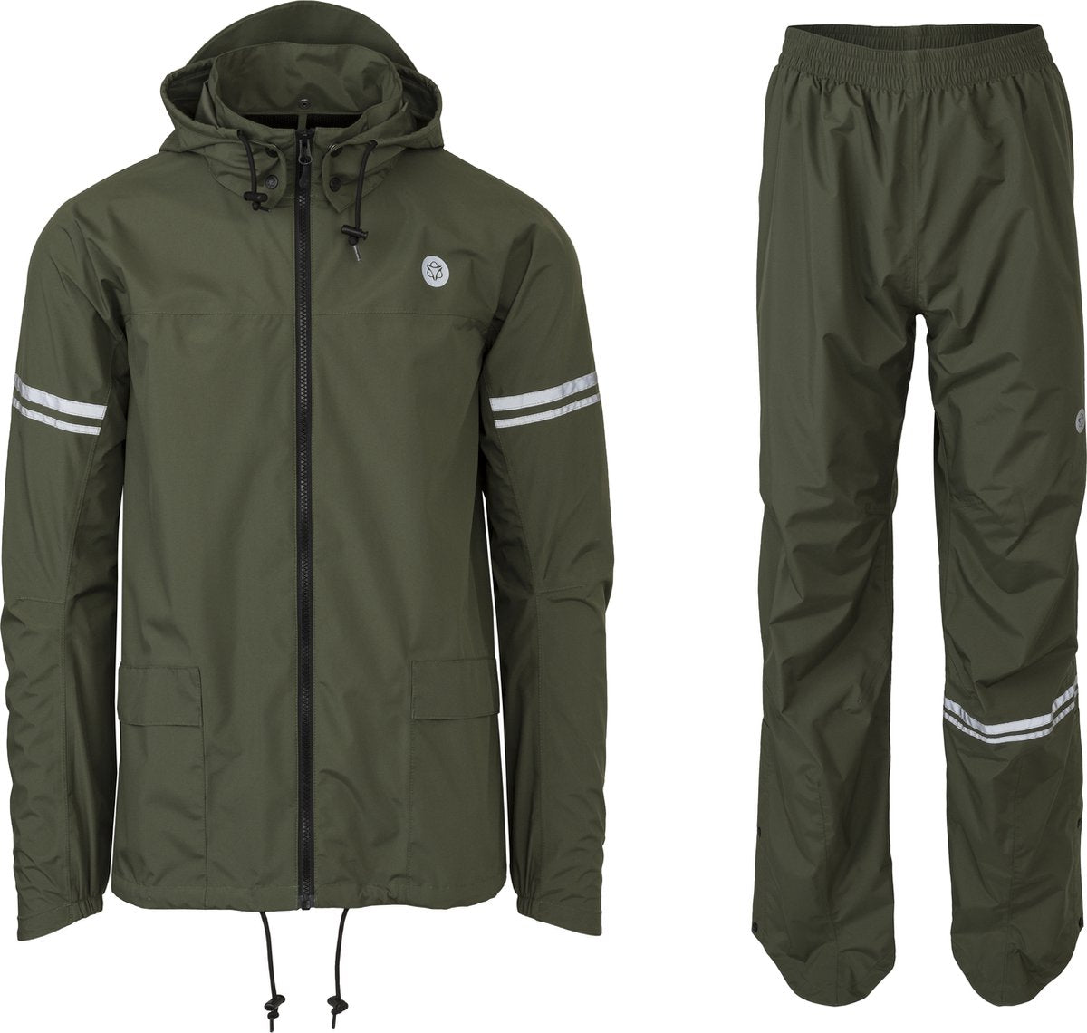 Agu original essential regenpak – 100% waterdicht winddicht – dames heren - poray 5.000 – gerecycled materiaal – groen - maat xl