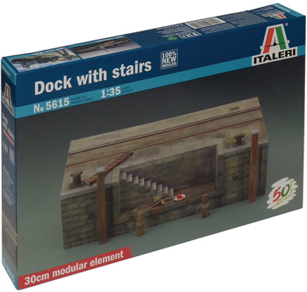 Italeri modelbouwpakket diorama - 5615 dock with stairs for diorama plastic - 1:35 - modelbouw