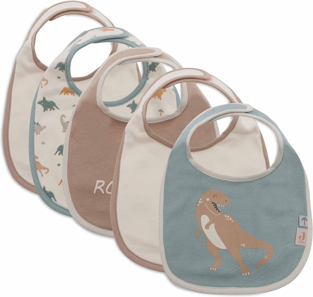Jollein - baby slab - waterproof - slabbetjes - roarsome - 5 stuks