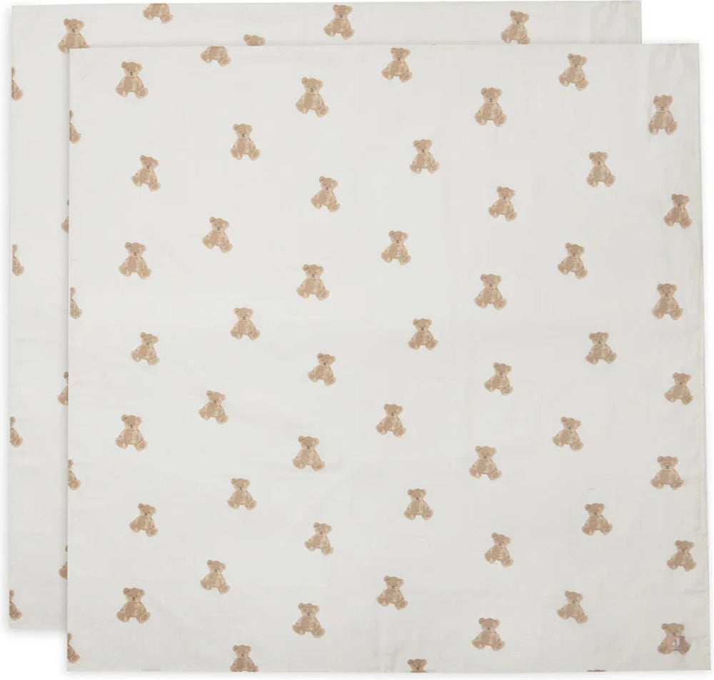 Jollein hydrofiele doek large 115x115cm teddy bear- 2 stuks