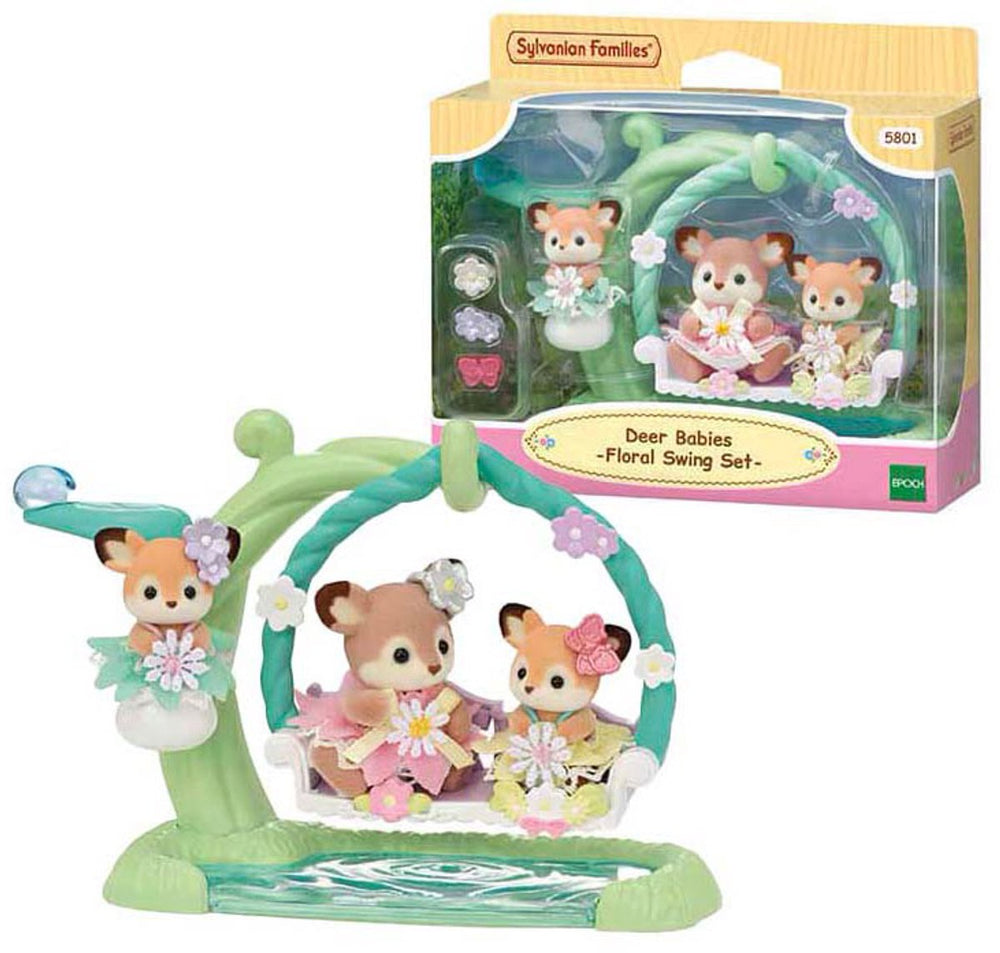 Epoch Sylvanian families baby hertjes bloemen schommel