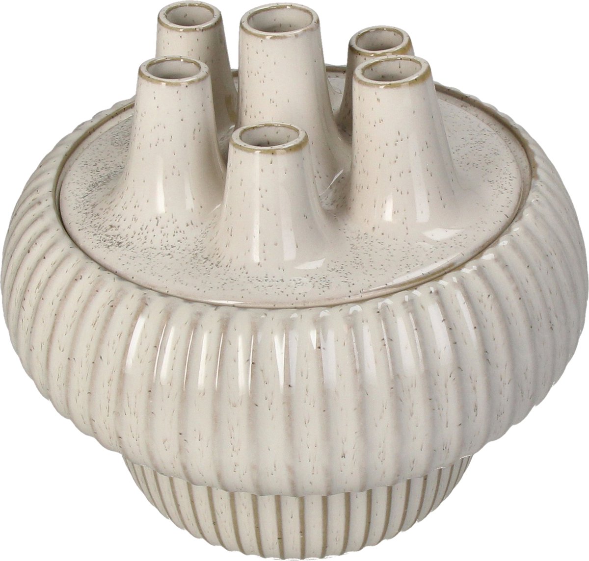 Hd collection vaas stoneware wit 22x22x20.5cm